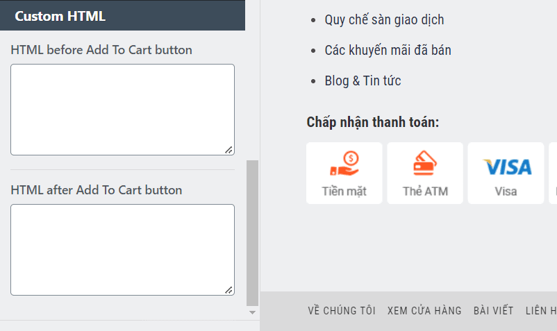Hướng dẫn sử dụng Flatsome nâng cao chi tiết 2023 35 Ô thêm code vào trang sản phẩm