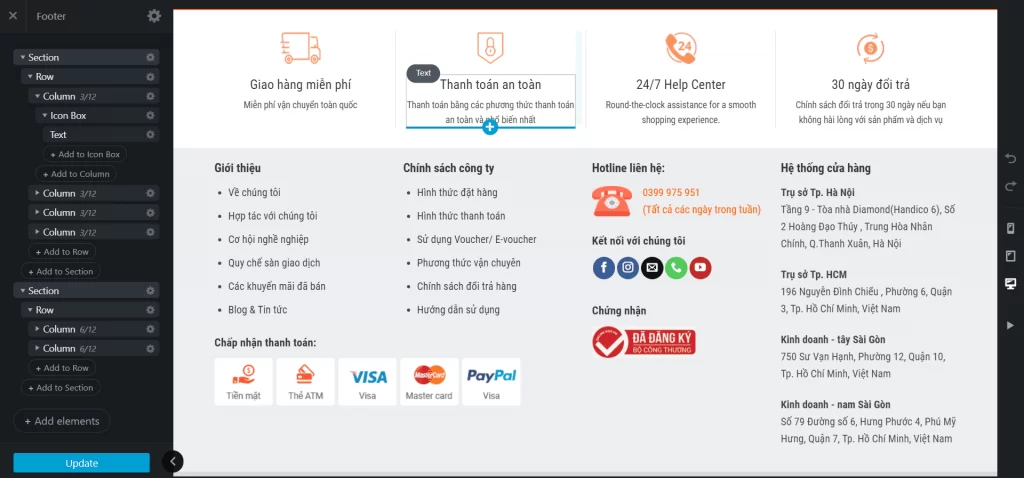 Hướng dẫn sử dụng Flatsome nâng cao chi tiết 2023 33 Một ví dụ về tạo Footer bằng UX Block