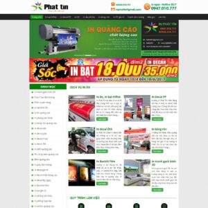 Theme WordPress dịch vụ in bạt, decal